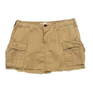 Y2K Tan Cargo Skort Size 4 | Utility Pocket Mini Skirt Shorts Khaki